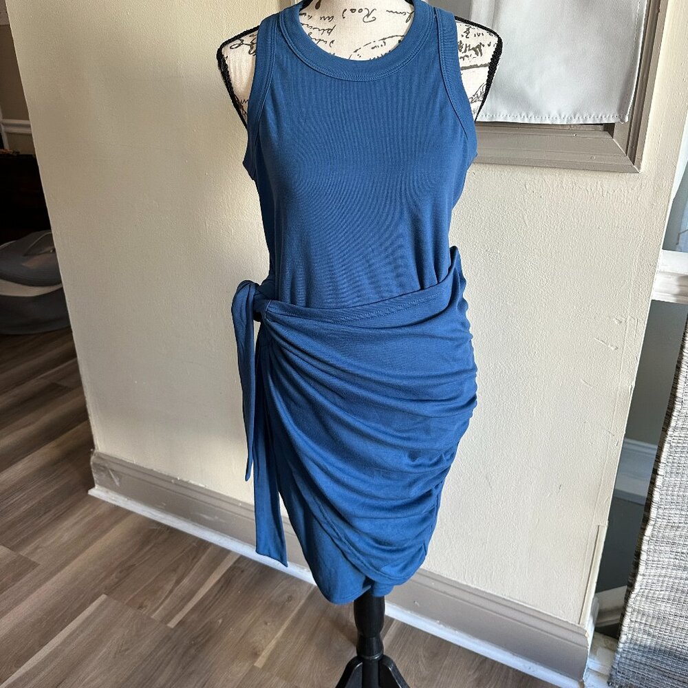Blue tank wrap dress-Bodycon- Size Large